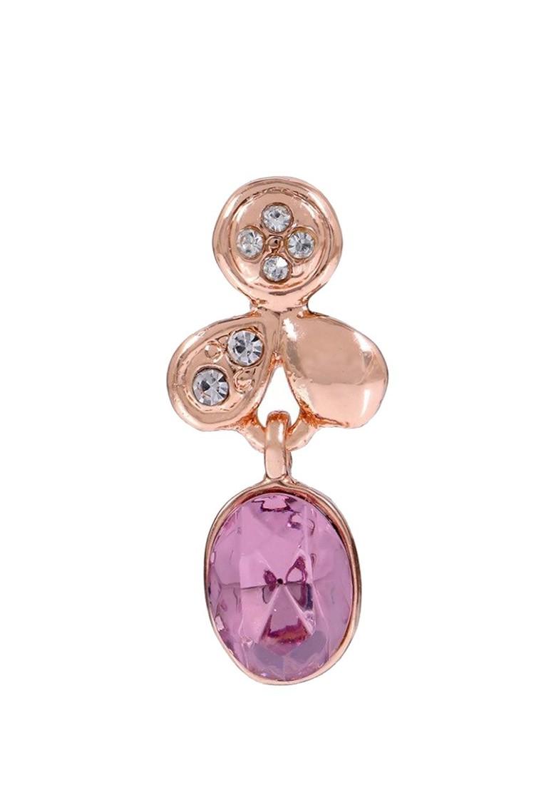 Purple Leaf Gold Plated Earrings