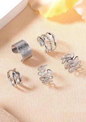 Silver Leaf Rhodium Plated Earrings