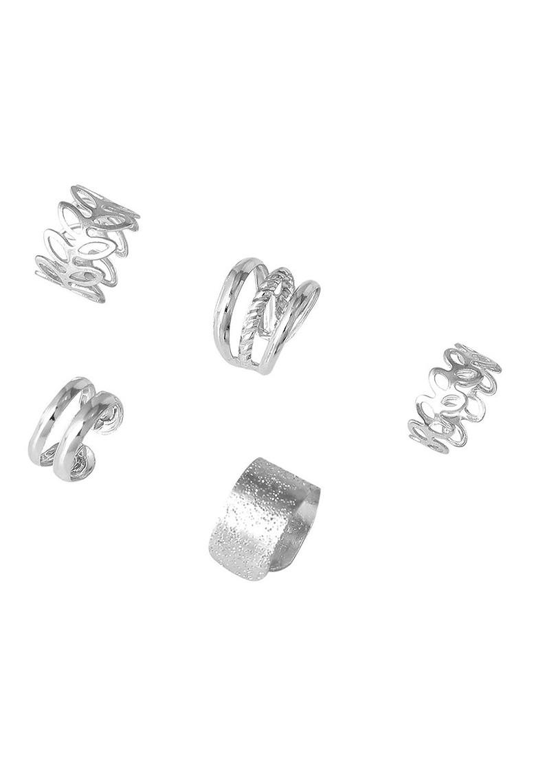 Silver Leaf Rhodium Plated Earrings