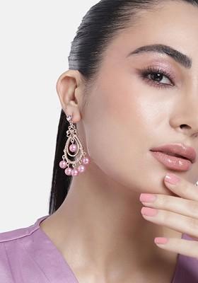 Purple Solid Gold Plated Earrings