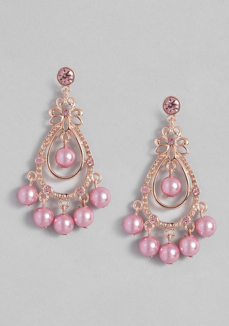 Purple Solid Gold Plated Earrings