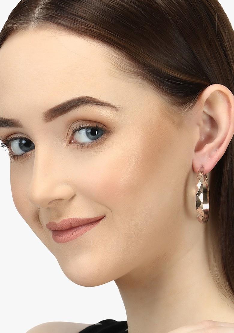 Gold Plain  Gold Toned Earrings