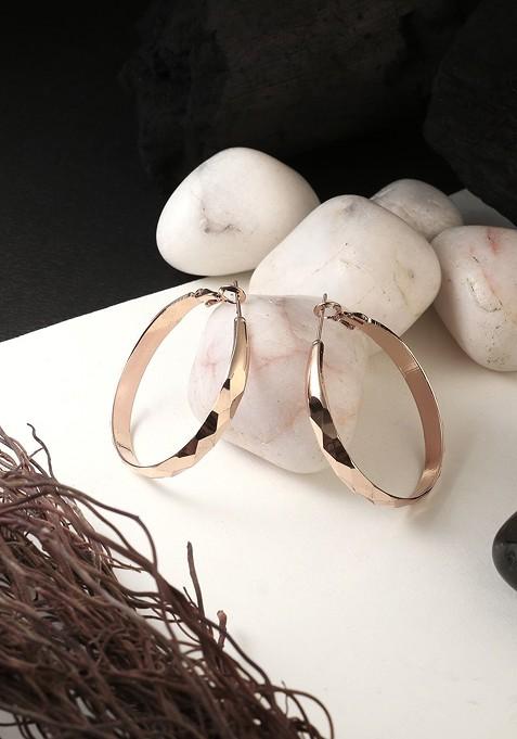 Gold Plain  Gold Toned Earrings