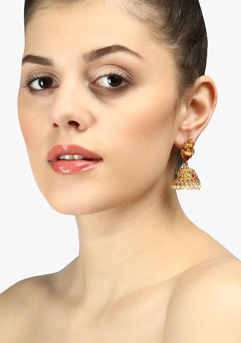Gold Dome Shaped Gold Plated Earrings