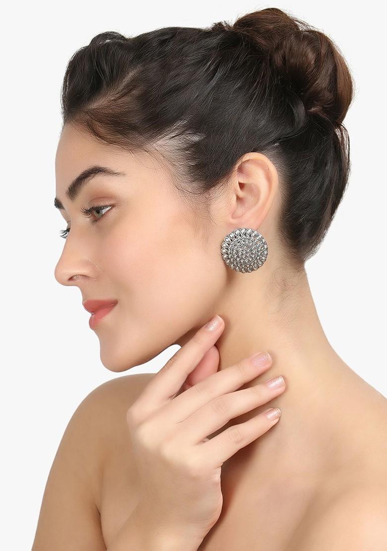 Silver Plain Silver Plated  Earrings