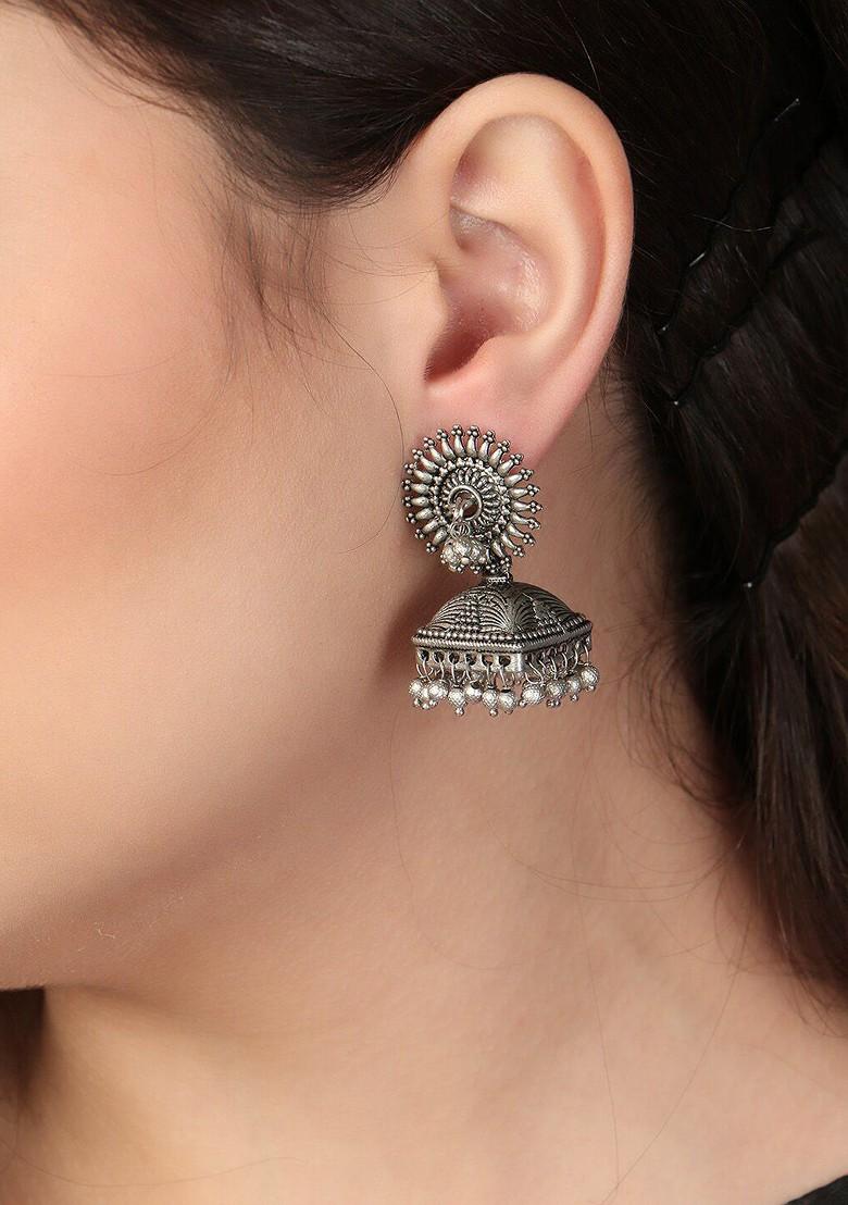 Silver Plain Silver Plated  Earrings