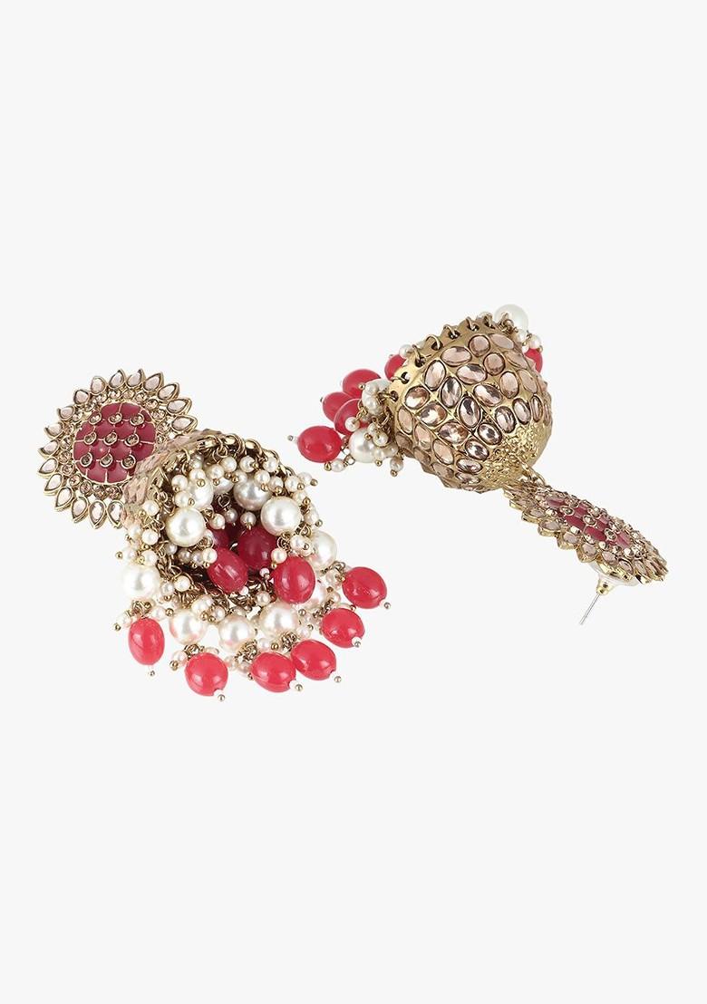 Gold Dome Shaped Gold Plated Earrings