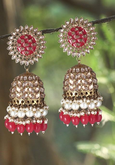 Gold Dome Shaped Gold Plated Earrings