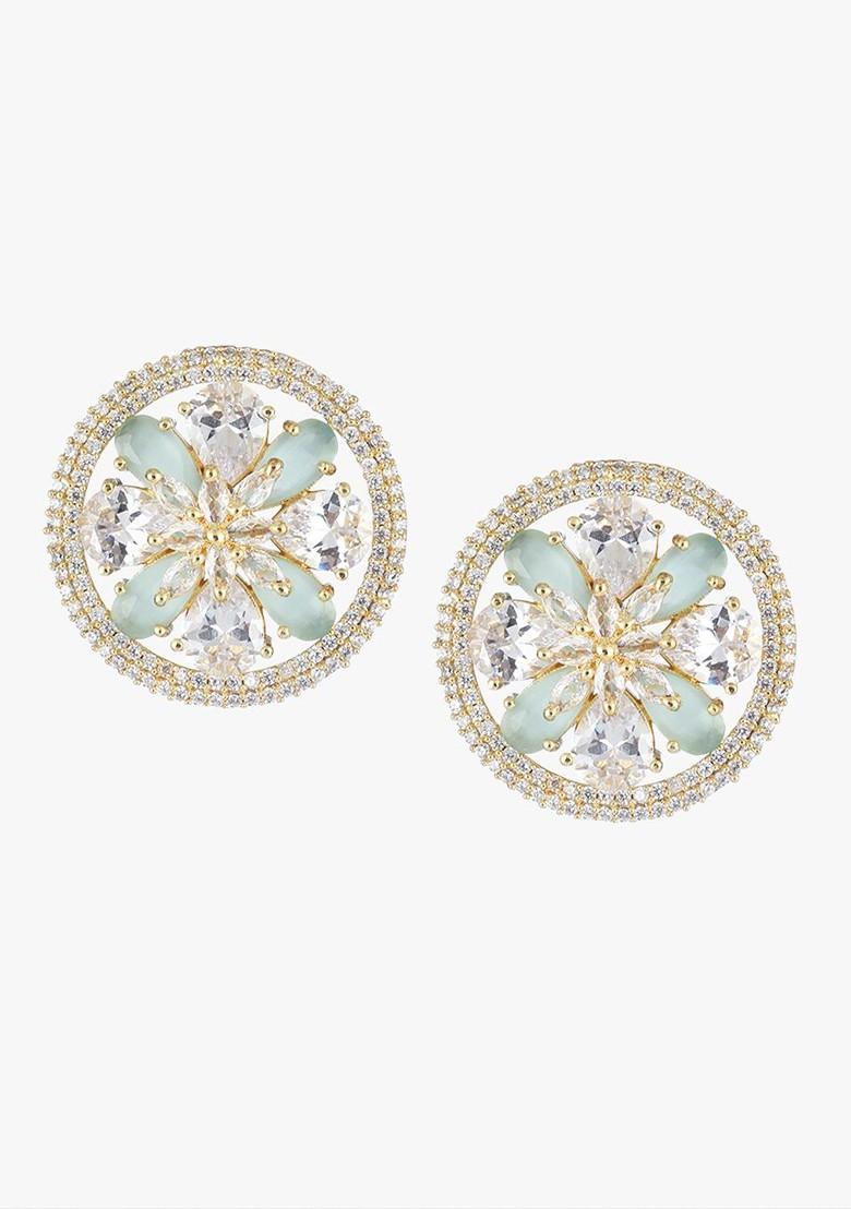 Gold Zirconia Studded Gold Plated Earrings