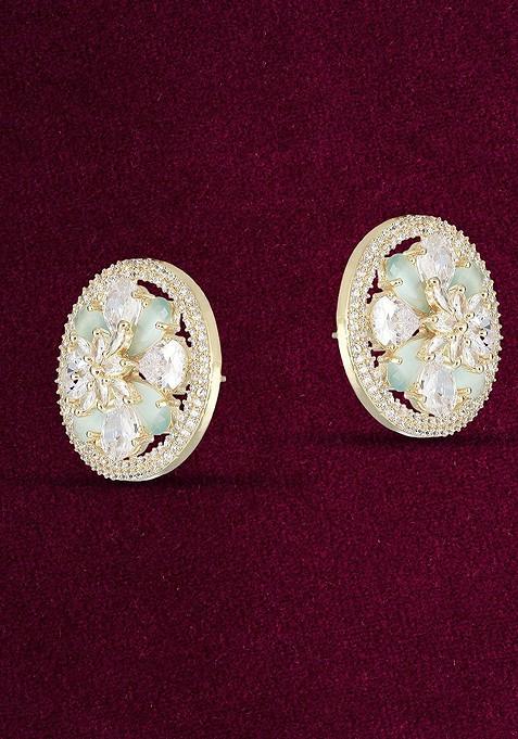 Gold Zirconia Studded Gold Plated Earrings