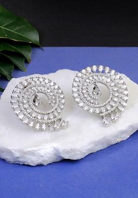 Silver Plain Rhodium Plated Earrings