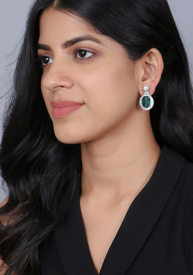 Silver Plain Rhodium Plated Earrings