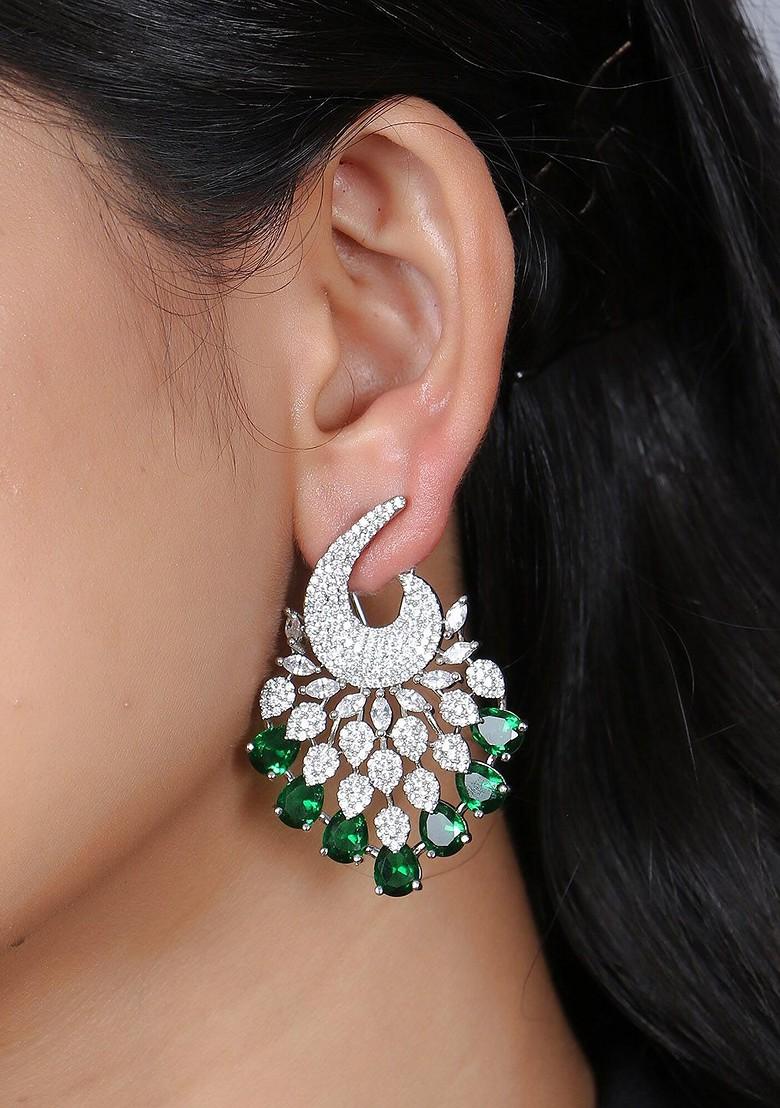 Silver Plain Rhodium Plated Earrings