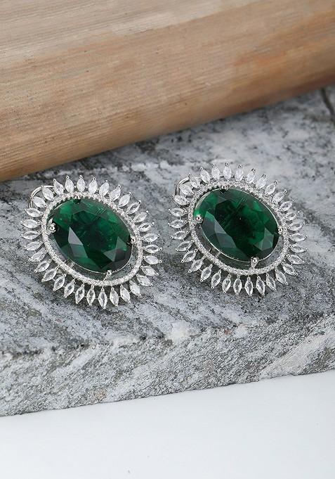 Silver Plain Rhodium Plated Earrings