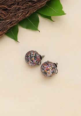 Silver Plain Rhodium Plated Earrings