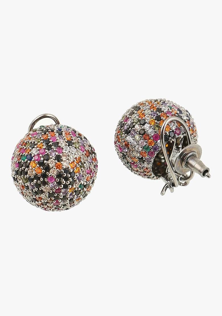 Silver Plain Rhodium Plated Earrings