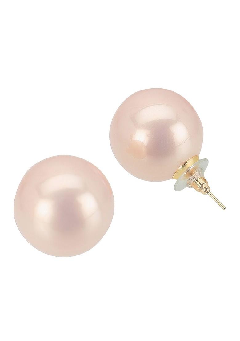 Pink Plain Gold Plated Earrings