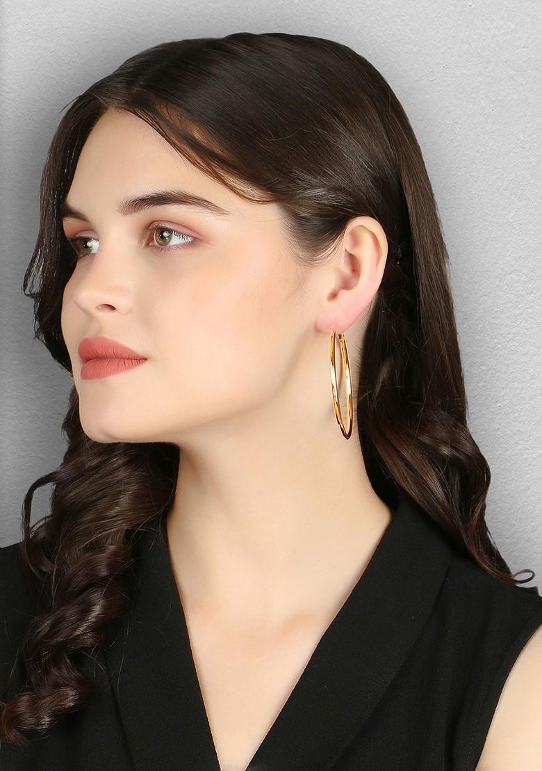 Gold Plain Gold Plated Earrings