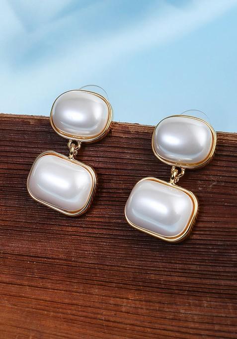 Gold Beaded Gold Plated Earrings