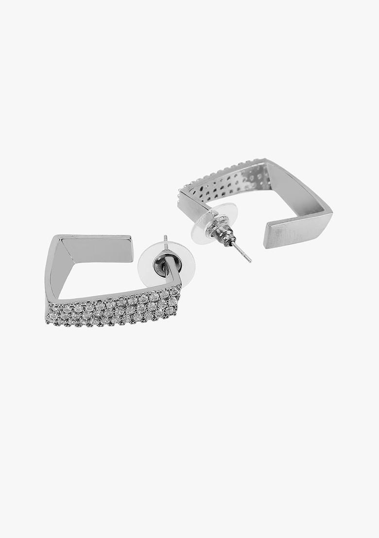Silver Plain Silver Plated  Earrings