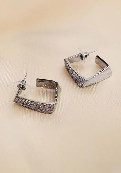 Silver Plain Silver Plated  Earrings