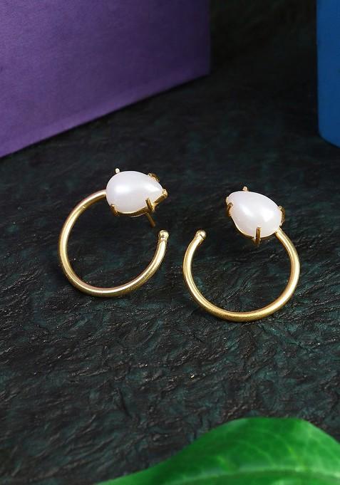 Gold Plain Gold Plated Earrings
