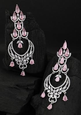 Silver Plain Rhodium Plated Earrings