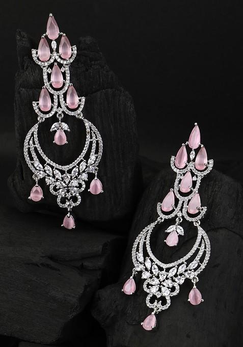 Silver Plain Rhodium Plated Earrings