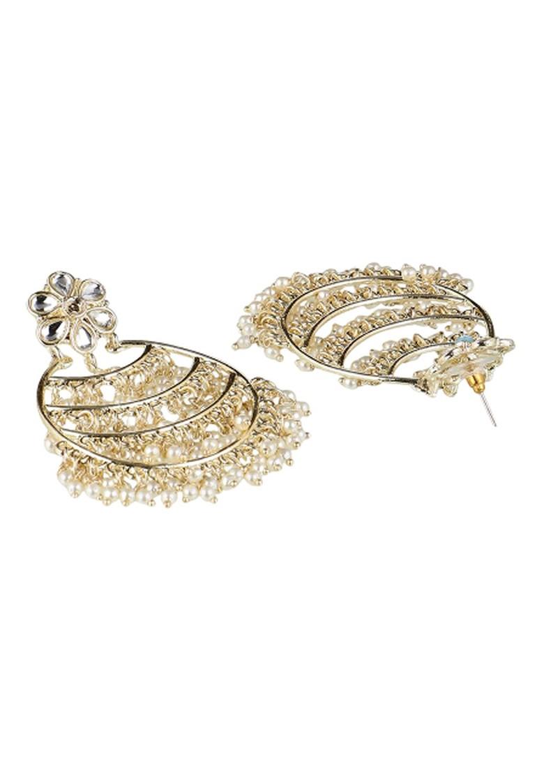White Plain Gold Plated Earrings