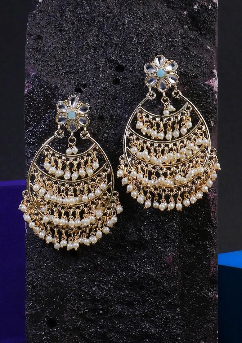 White Plain Gold Plated Earrings