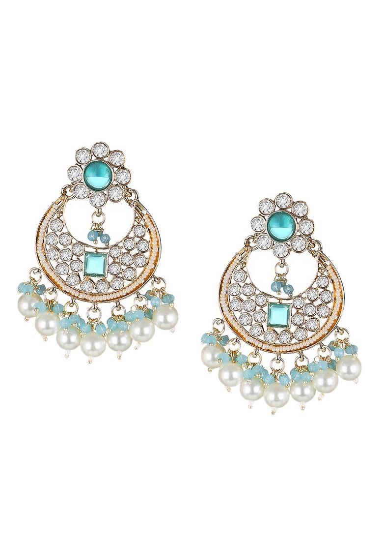 Blue Plain Gold Plated Earrings