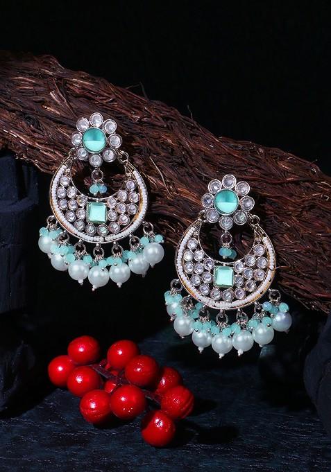 Blue Plain Gold Plated Earrings