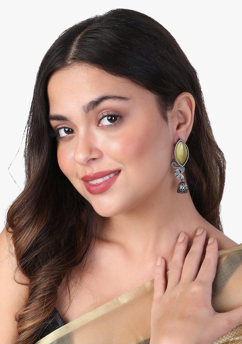 Silver Plain Silver Toned Earrings