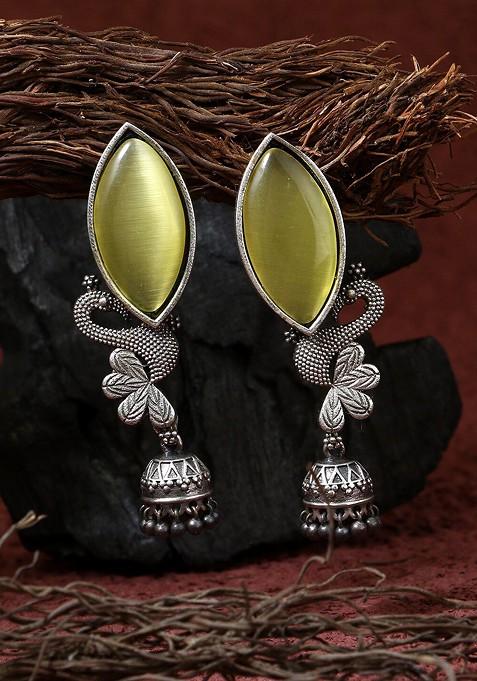 Silver Plain Silver Toned Earrings