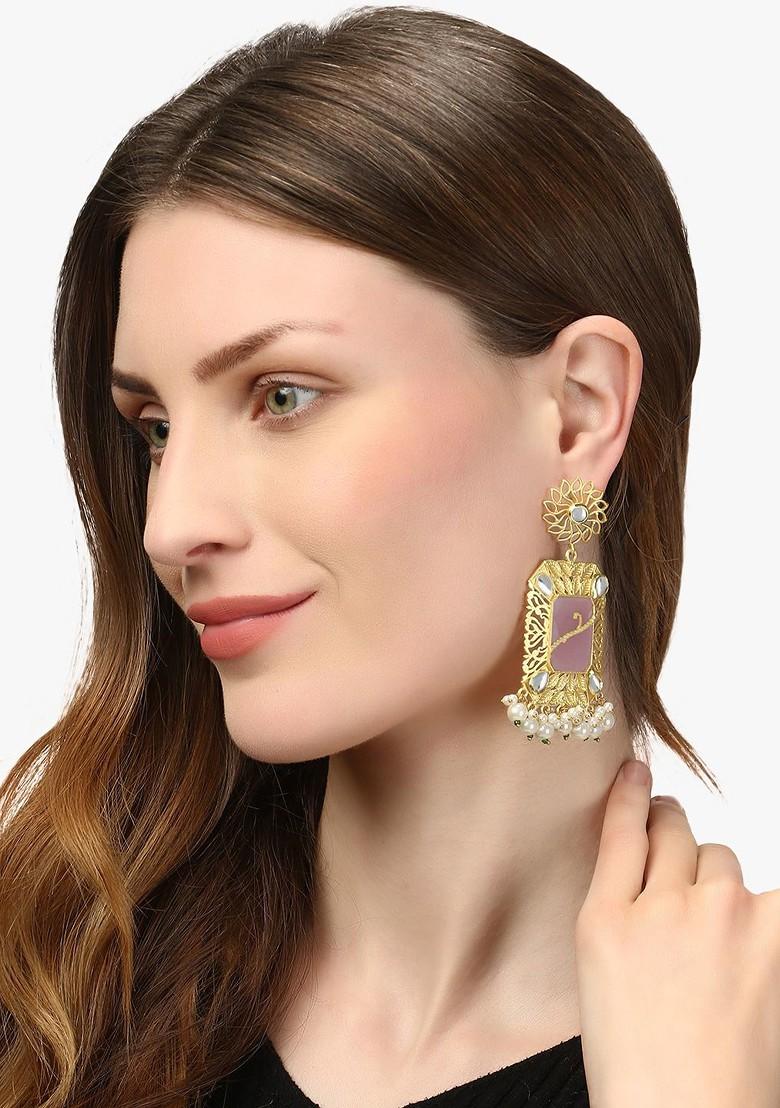 Gold Floral Stud  Gold Toned Earrings