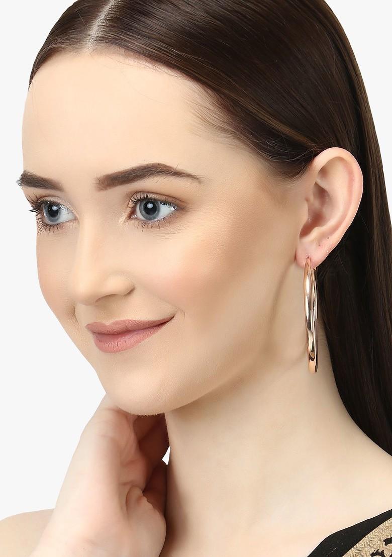 Rose Gold Plain Gold Plated Earrings