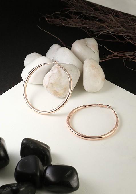 Rose Gold Plain Gold Plated Earrings