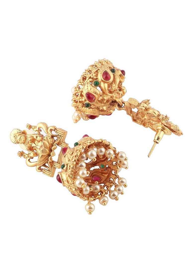 Gold Dome Shaped Gold Plated Earrings