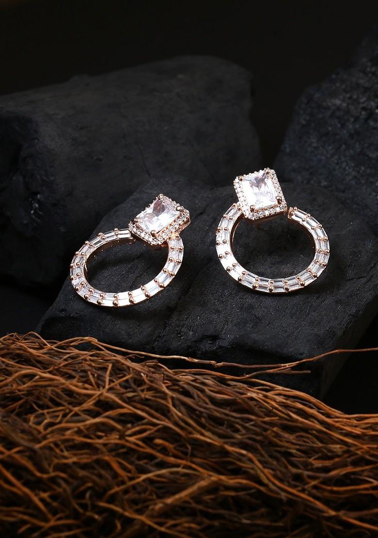 Rose Gold Plain Gold Plated Earrings