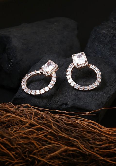 Rose Gold Plain Gold Plated Earrings