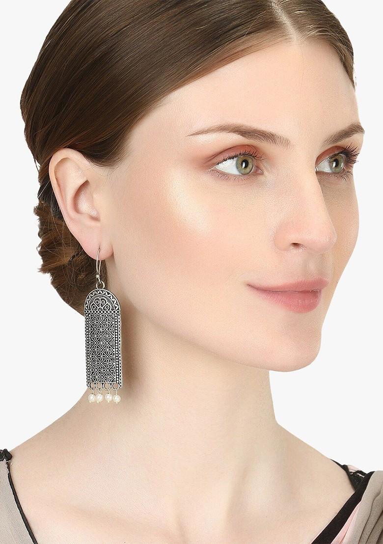 Silver Plain Silver Plated  Earrings
