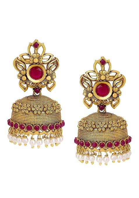 Gold Plain Gold Contemporary Earrings