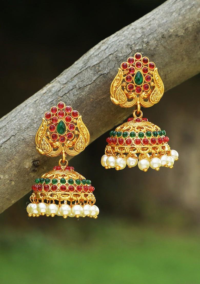 Gold Plain Gold Contemporary Earrings