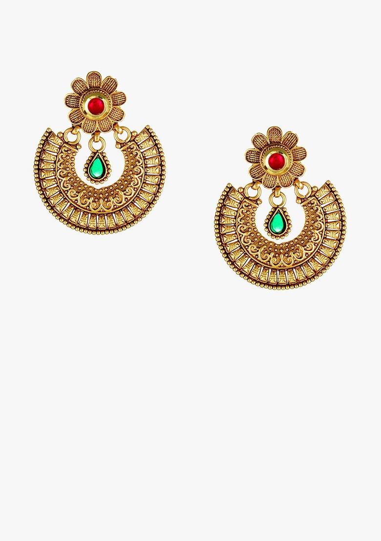 Gold Plain Gold Contemporary Earrings