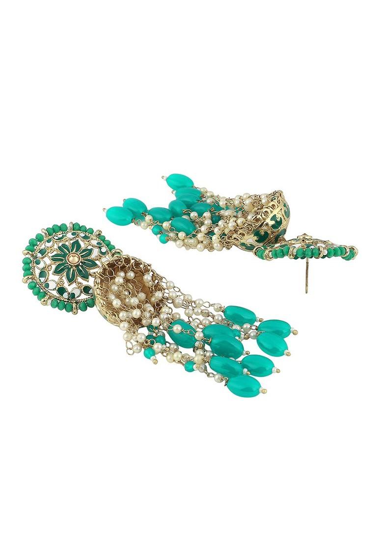 Gold Dome Shaped  Gold Toned Earrings