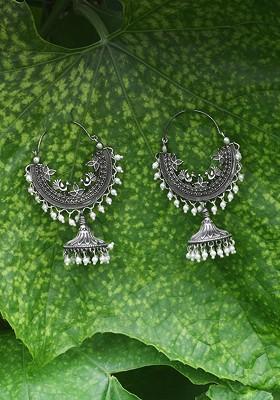 Silver Handcrafted Silver Plated  Earrings