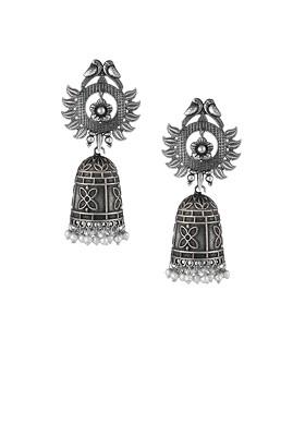 Silver Dome Shaped Silver Plated  Earrings