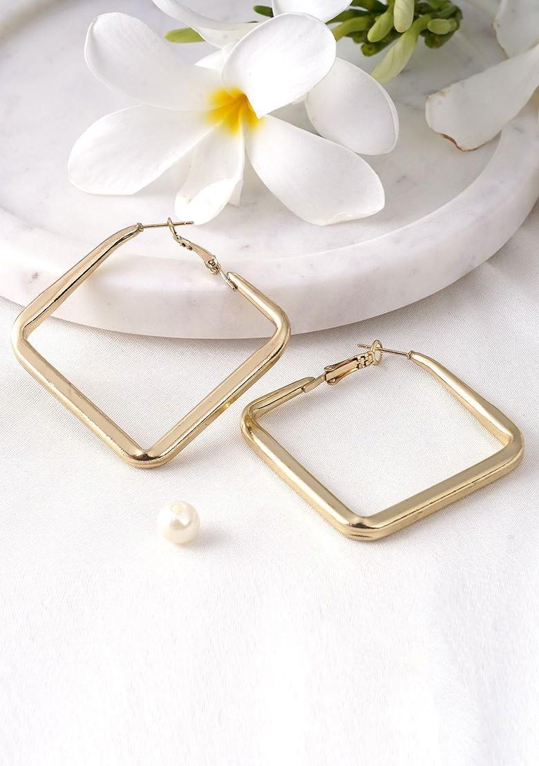 Gold Plain Gold Plated Earrings
