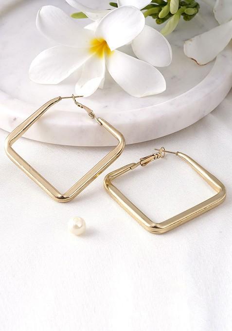Gold Plain Gold Plated Earrings