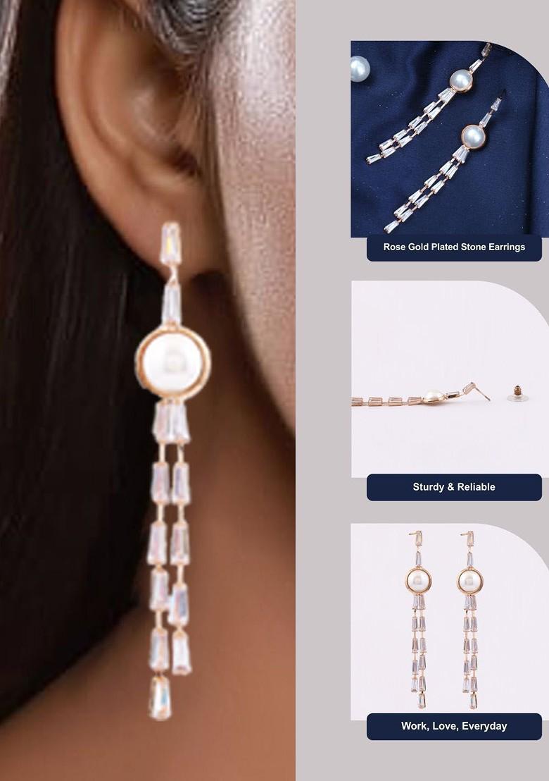 Rose Gold Plain Gold Plated Earrings